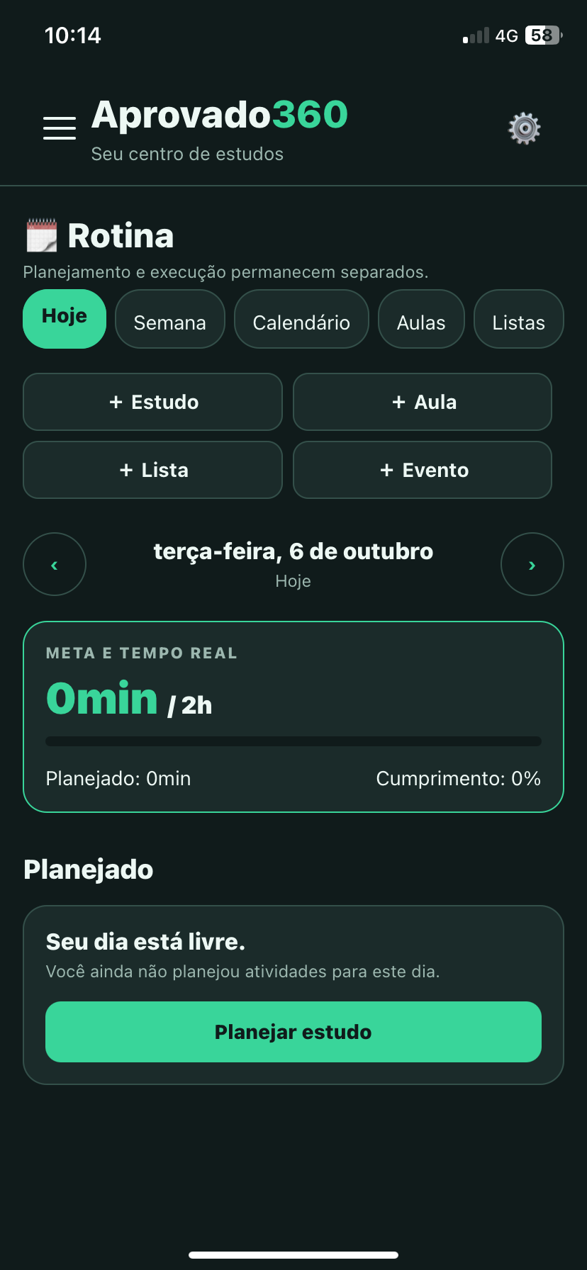 Aprovado360 — Rotina de estudos